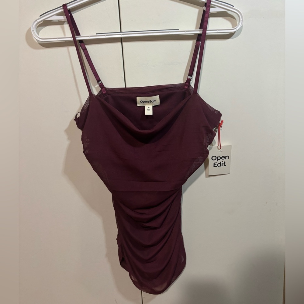 Open Edit Purple Ruched Cami Top